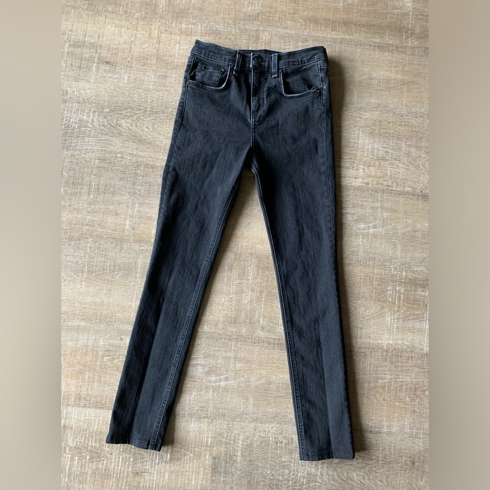 ▶️ Rag & Bone Black Skinny Jeans Womens 26 Mid Rise Stretch Ankle Denim